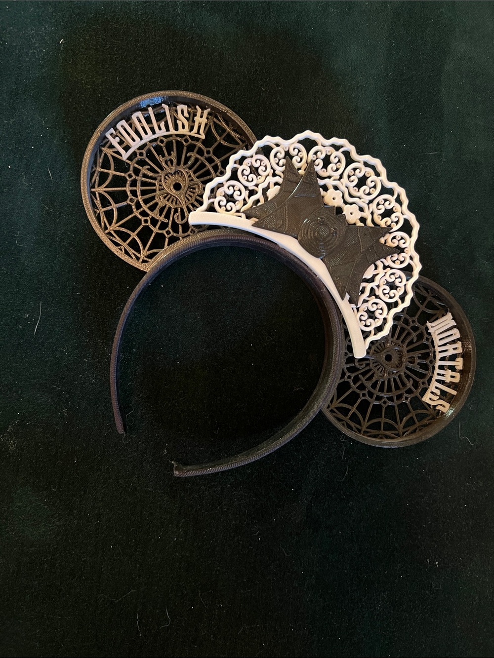 Disney Black and White 'Foolish Mortals' Lace-Inspired Headband